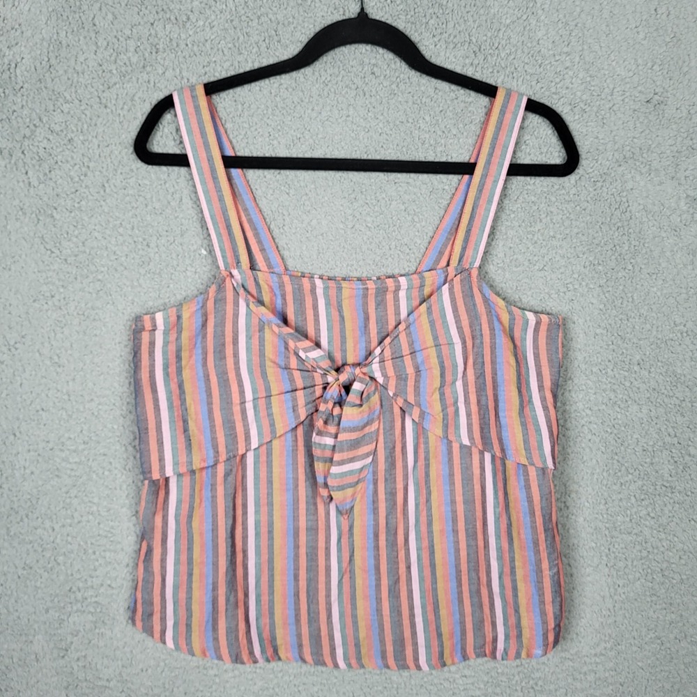 Madewell Women's V-neck Rianbow Tie front Cami Top Size 6